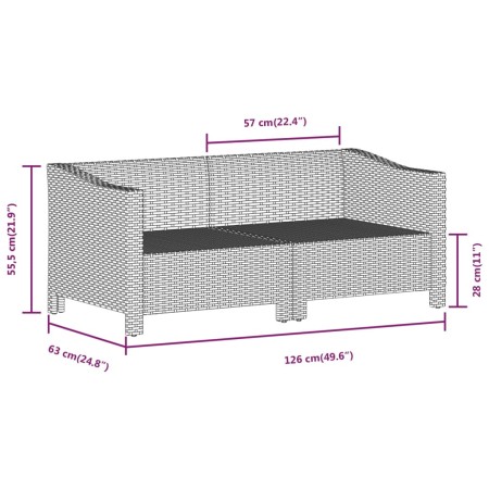 Set Divani da Giardino 7 pz con Cuscini in Polyrattan Grigio