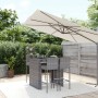 Set Bar da Giardino 5 pz con Cuscini in Polyrattan Grigio