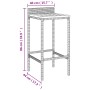 Set Bar Giardino 3 pz Nero Polyrattan e Legno Massello Acacia