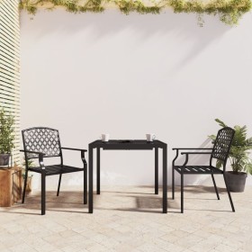 Set da Pranzo da Giardino 3 pz in Acciaio Antracite