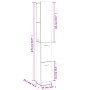 Armadietto da Bagno Nero 25x26,5x170 cm in Legno Multistrato
