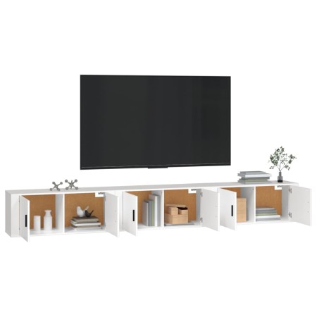 Mobili Porta TV a Parete 3 pz Bianco 100x34,5x40 cm