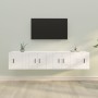 Set di Mobili Porta TV 4 pz Bianco in Legno Multistrato