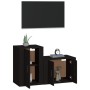 Set Mobili Porta TV 2 pz Nero in Legno Multistrato