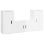 Set Mobili Porta TV 3 pz Bianco Lucido in Legno Multistrato