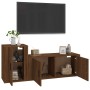 Set Mobili Porta TV 2 pz Rovere Marrone in Legno Multistrato