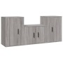 Set Mobili Porta TV 3 pz Grigio Sonoma in Legno Multistrato