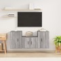 Set Mobili Porta TV 3 pz Grigio Sonoma in Legno Multistrato