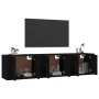 Mobili Porta TV a Parete 3 pz Nero 57x34,5x40 cm