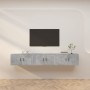 Mobili Porta TV a Parete 3 pz Grigio Cemento 80x34,5x40 cm