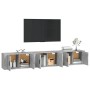 Mobili Porta TV a Parete 3 pz Grigio Cemento 80x34,5x40 cm