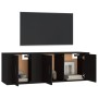 Set Mobili Porta TV 2 pz Nero in Legno Multistrato