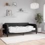 Divano Letto con Materasso Nero 80x200 cm in Tessuto