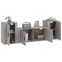 Set Mobili Porta TV 3 pz Grigio Sonoma in Legno Multistrato