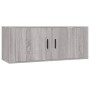 Set Mobili Porta TV 3 pz Grigio Sonoma in Legno Multistrato