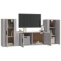 Set Mobili Porta TV 3 pz Grigio Sonoma in Legno Multistrato