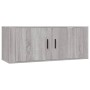 Set Mobili Porta TV 3 pz Grigio Sonoma in Legno Multistrato