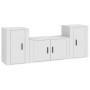 Set Mobili Porta TV 3 pz Bianco in Legno Multistrato