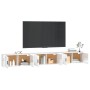 Mobili Porta TV a Parete 3 pz Bianco Lucido 100x34,5x40 cm