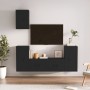 Set di Mobili Porta TV 5 pz Nero in Legno Multistrato