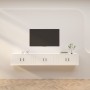 Mobili Porta TV a Parete 3 pz Bianco Lucido 80x34,5x40 cm