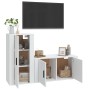 Set di Mobili Porta TV 2 pz Bianco in Legno Multistrato