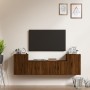 Set Mobili Porta TV 4 pz Rovere Marrone in Legno Multistrato