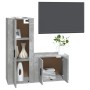 Set di Mobili Porta TV 2 pz Grigio Cemento in Legno Multistrato