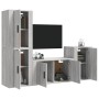 Set di Mobili Porta TV 4 pz Grigio Sonoma in Legno Multistrato