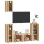 Set di Mobili Porta TV 5 pz Rovere Sonoma in Legno Multistrato