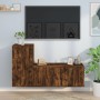 Set Mobili Porta TV 2 pz Rovere Fumo in Legno Multistrato