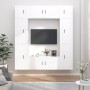 Set Mobili Porta TV 8pz Bianco in Legno Multistrato