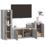 Set di Mobili Porta TV 4 pz Grigio Sonoma in Legno Multistrato