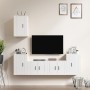 Set di Mobili Porta TV 5 pz Bianco Lucido in Legno Multistrato