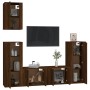 Set Mobili Porta TV 5 pz Rovere Marrone in Legno Multistrato