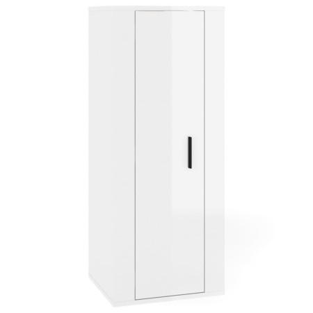 Set di Mobili Porta TV 5 pz Bianco Lucido in Legno Multistrato