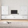 Set di Mobili Porta TV 7 pz Bianco in Legno Multistrato