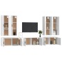 Set di Mobili Porta TV 7 pz Bianco in Legno Multistrato