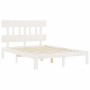 Giroletto con Testiera Bianco 120x200 cm in Legno Massello