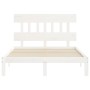 Giroletto con Testiera Bianco 120x200 cm in Legno Massello