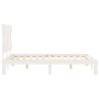 Giroletto con Testiera Bianco 120x200 cm in Legno Massello