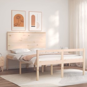 Letto per Anziani con Testiera 120x200 cm in Legno Massello