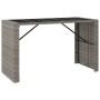 Set Bar da Giardino 7 pz con Cuscini in Polyrattan Grigio