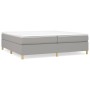 Giroletto a Molle con Materasso Grigio Chiaro 200x200cm Tessuto