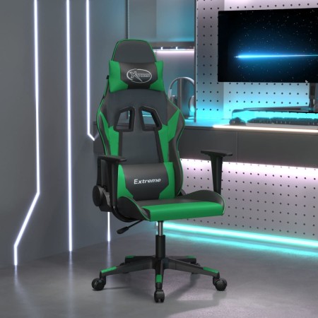 Sedia da Gaming Nera e Verde in Similpelle