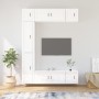 Set di Mobili Porta TV 7 pz Bianco Lucido in Legno Multistrato