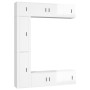 Set di Mobili Porta TV 7 pz Bianco Lucido in Legno Multistrato