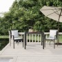 Set da Pranzo da Giardino 3 pz con Cuscini Nero in Polyrattan