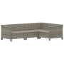 Set Divani da Giardino 4 pz con Cuscini in Polyrattan Grigio