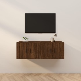 Mobili Porta TV a Parete 2 pz Rovere Marrone 57x34,5x40 cm